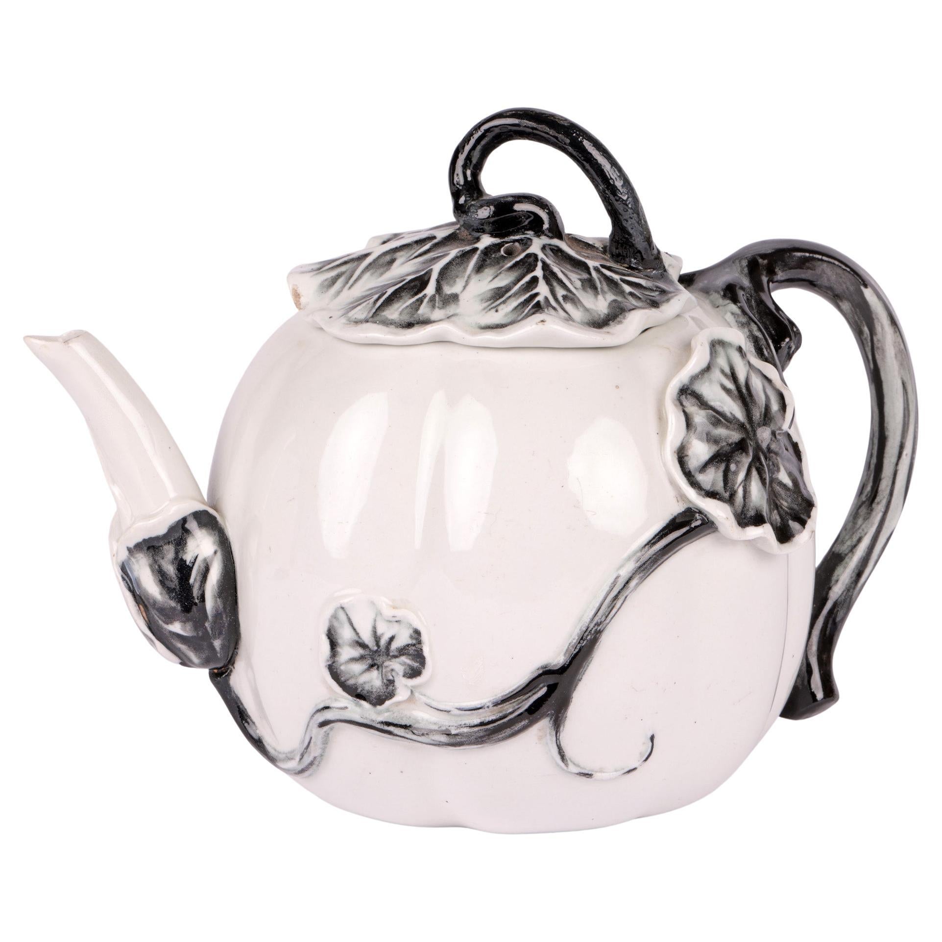 Worcester Rare Porcelain Melon Shaped Teapot & Cover