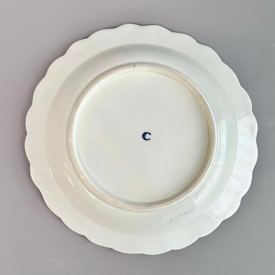 Worcester Small Lobed Plate, Wet Blue with Flower Spray, ca 1770 4