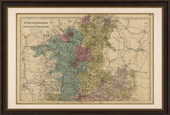 Worcestershire & Gloucestershire County Map – Weller, Victorian England 1885