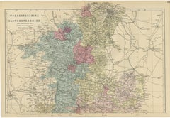 Worcestershire & Gloucestershire County Map – Weller, Victorian England 1885