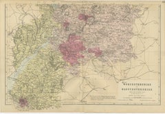 Worcestershire & Gloucestershire South Sheet Map – Edward Weller, 1885