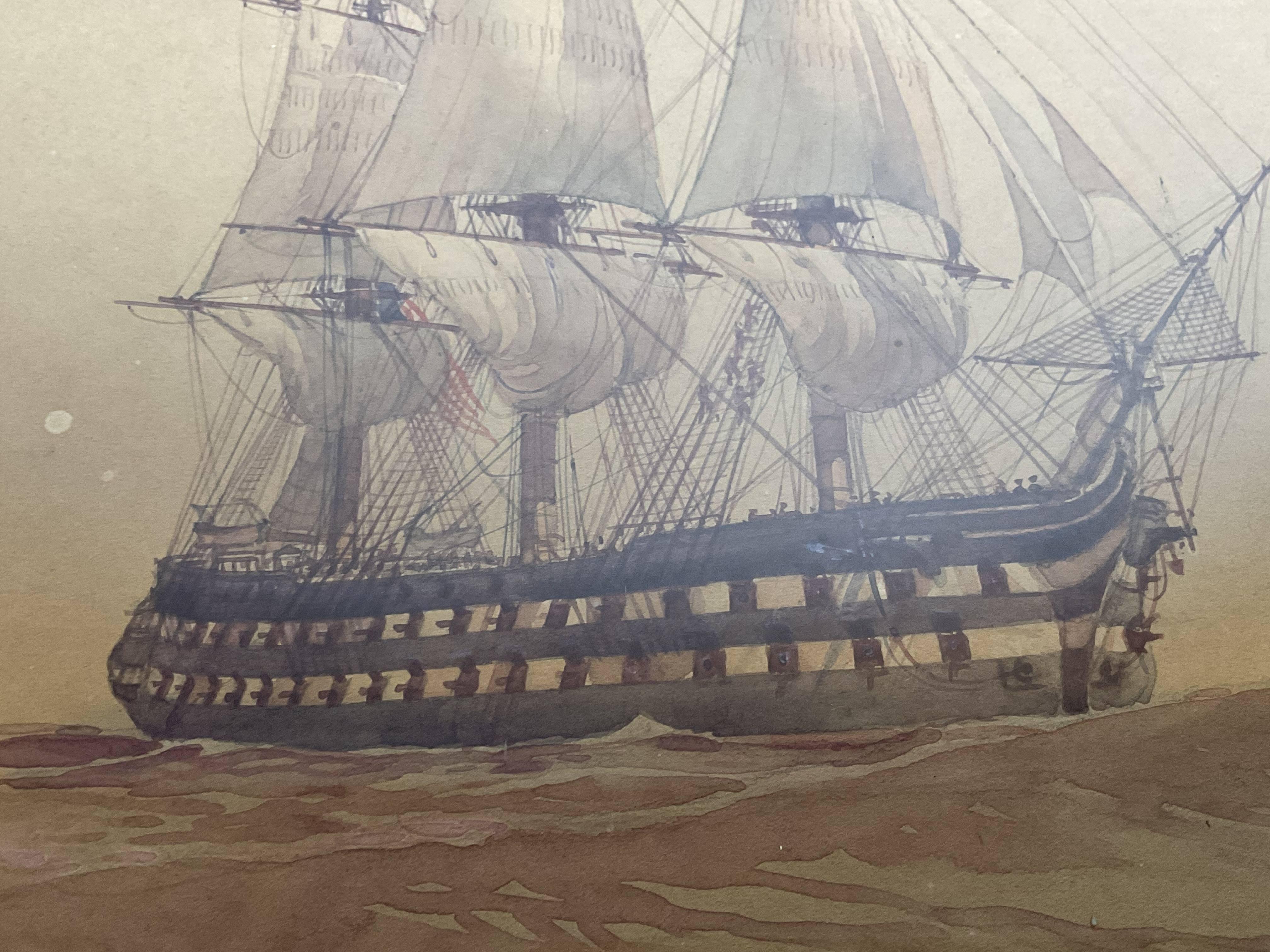 Worden Wood Frigate des Schiffes auf der Linie Ohio aus Holz im Angebot 4