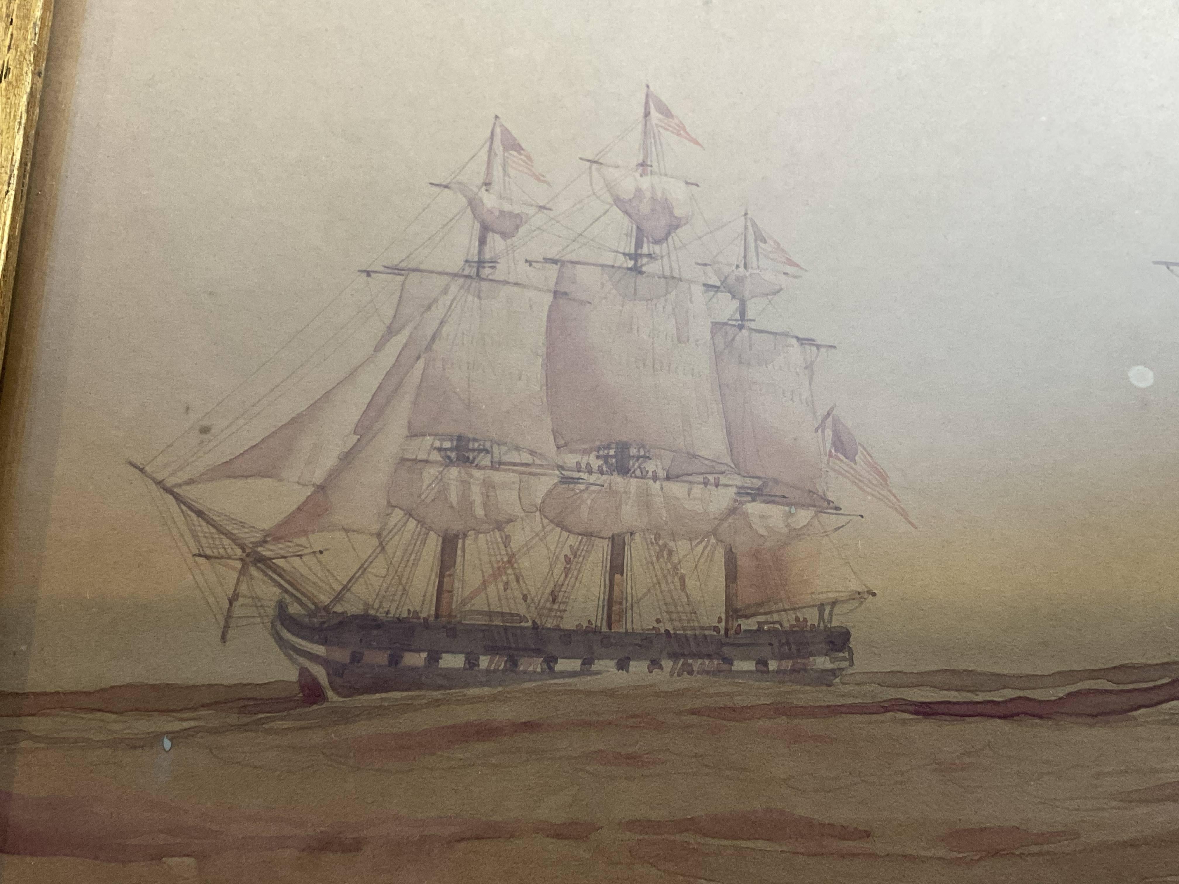 Worden Wood Frigate des Schiffes auf der Linie Ohio aus Holz im Angebot 2