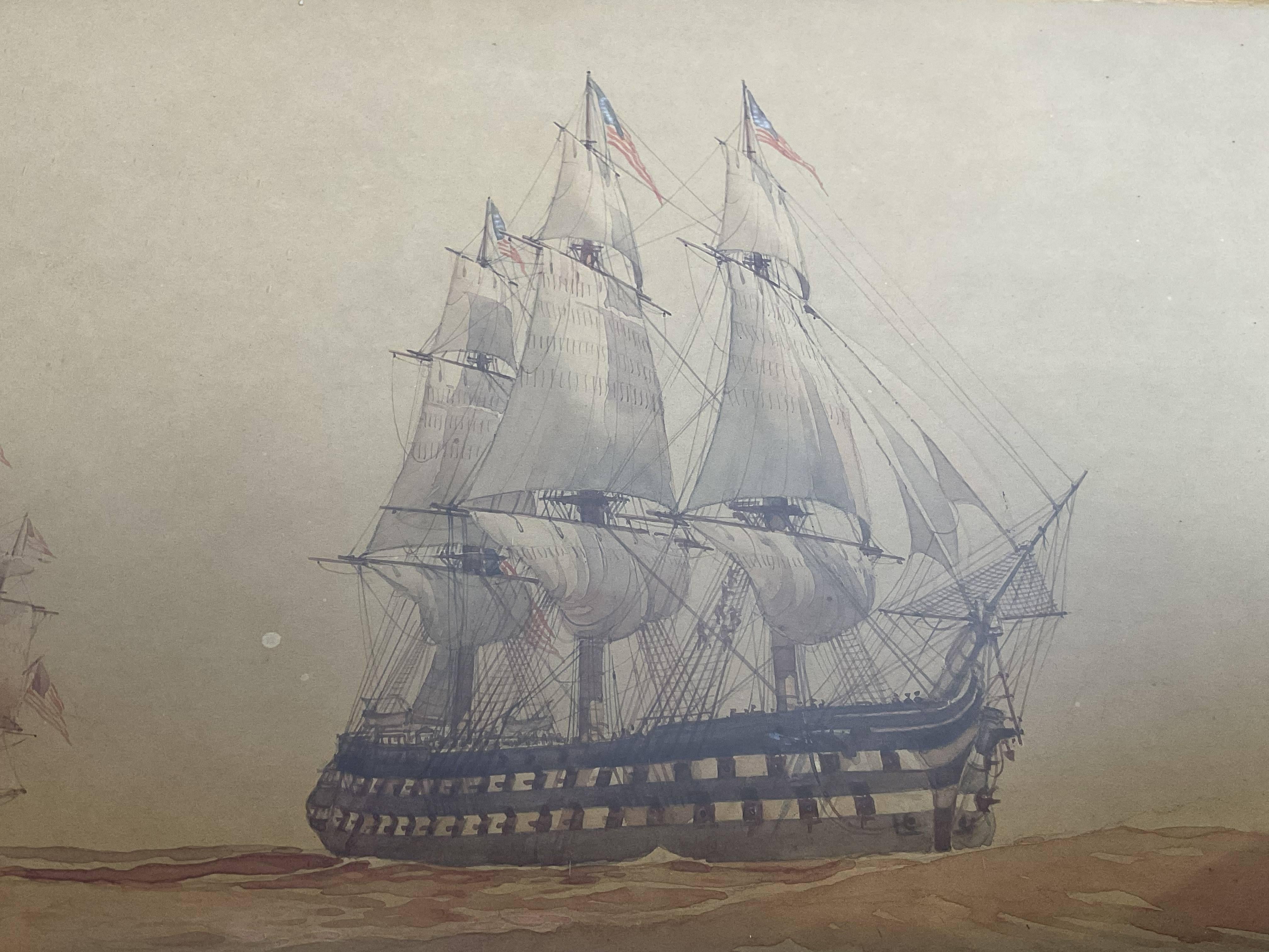 Worden Wood Frigate des Schiffes auf der Linie Ohio aus Holz im Angebot 3