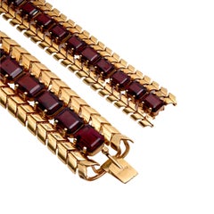 WORDLEY, ALLSOP, & BLISS Retro 14k Garnet Bracelet