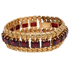 WORDLEY, ALLSOP, & BLISS Bracciale retrò in granato 14k