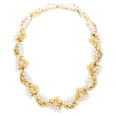 Wordley, Allsopp, and Bliss Estate Pearl and Diamond Necklace in 18k