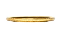 Wordley Allsopp & Bliss 14 Karat Gold Engraved Floral Bangle Bracelet