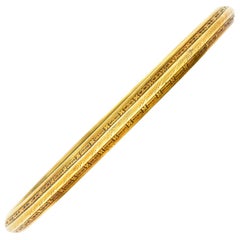 Wordley Allsopp & Glückseligkeit 14 Karat Gold graviert Floral Armreif Armband