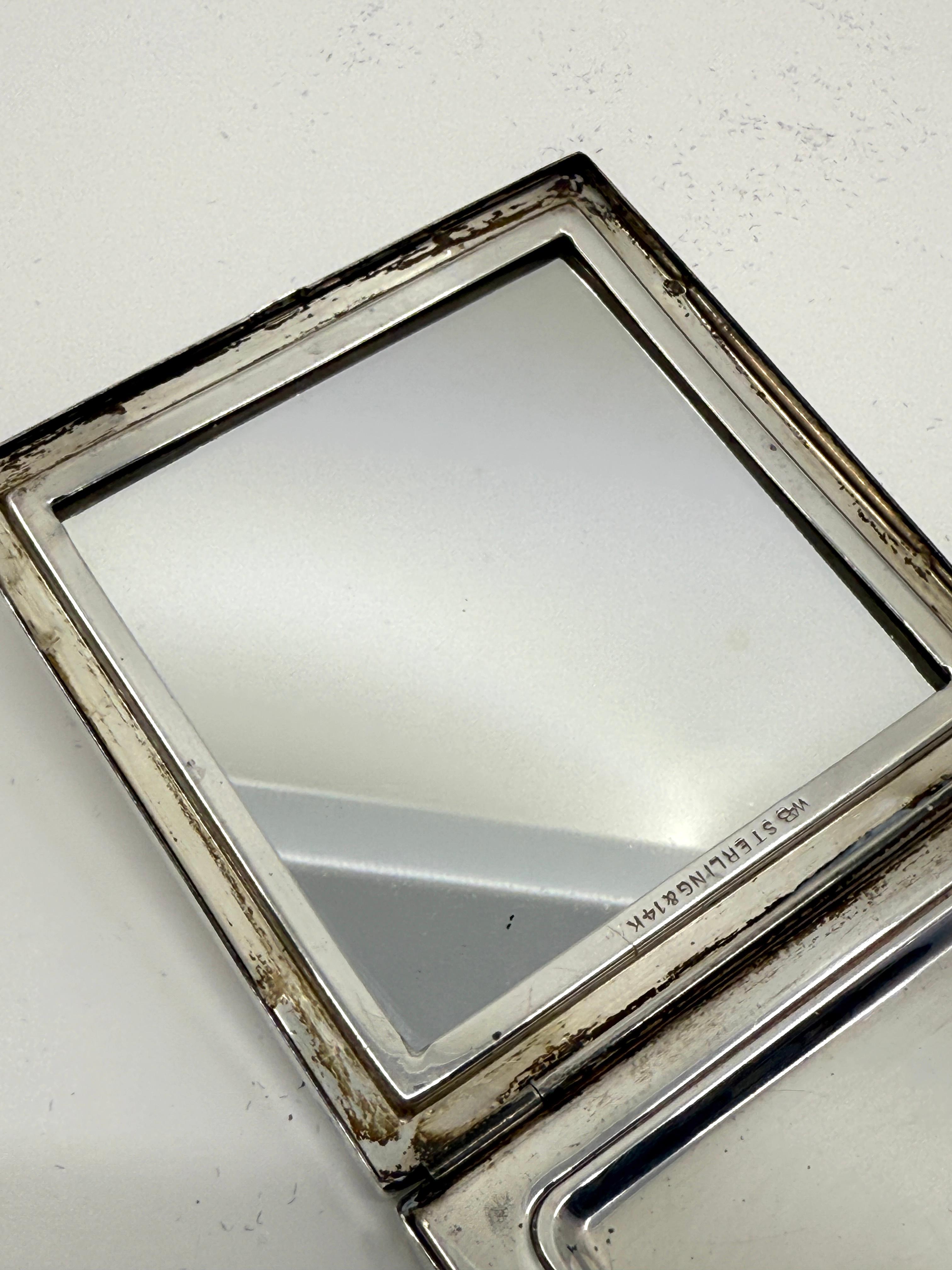 Compact en argent, or 14k et saphir de Wordley, Allsopp & Bliss des années 1920 en vente 4