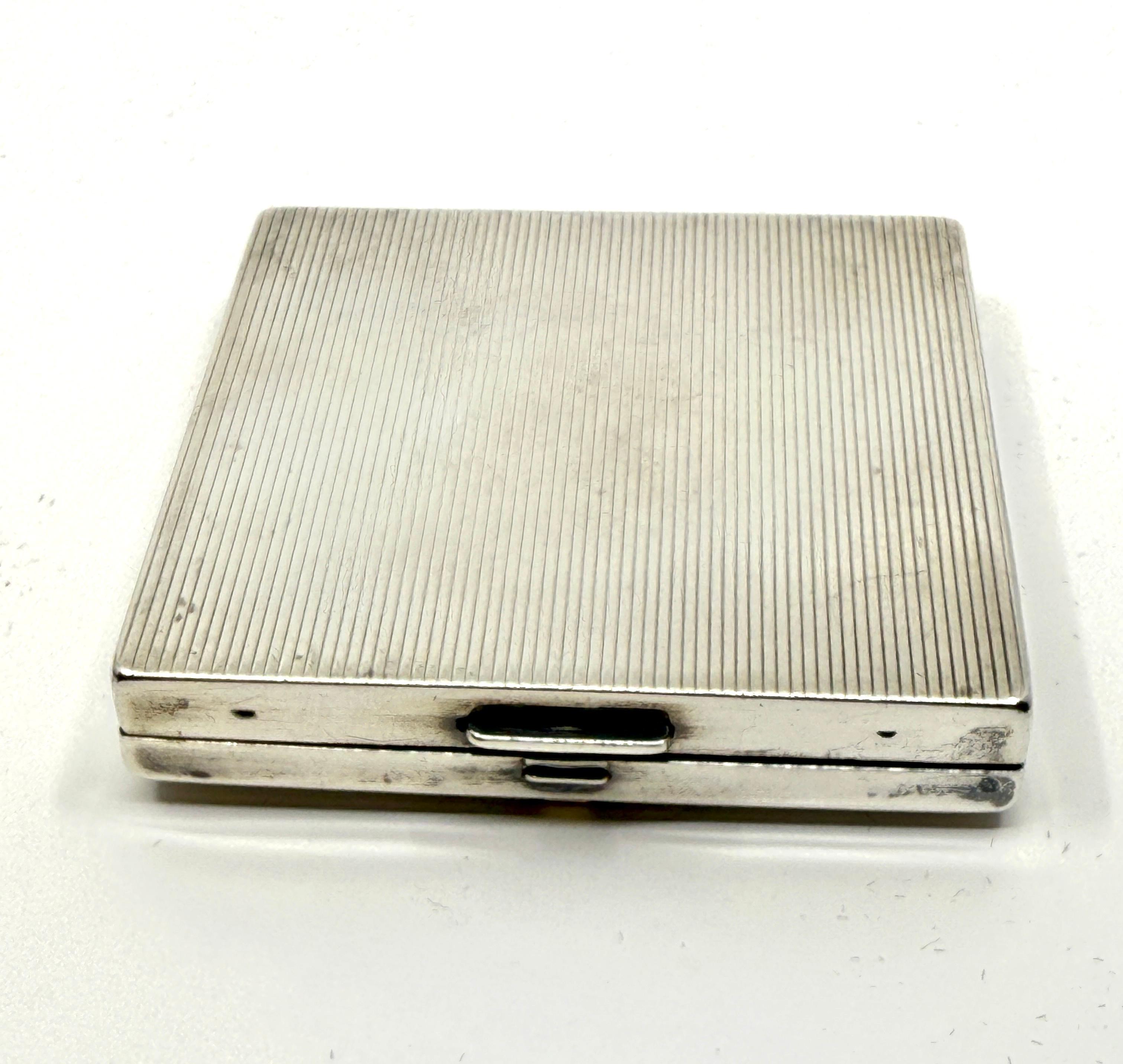 Compact en argent, or 14k et saphir de Wordley, Allsopp & Bliss des années 1920 en vente 1