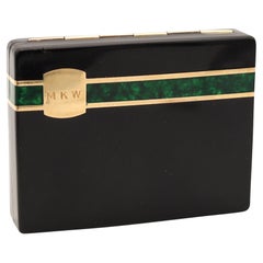Wordley Allsopp & Bliss 1930 Art Deco Lacquered Box In 14Kt Gold And Sterling