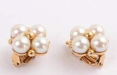 Wordley, Alsopp and Bliss Pearl Cluster Gold Earrings