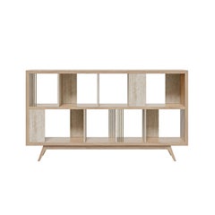 Wordsworth Estantería Baja Madera Travertino Hecha a Mano en Portugal por Wood Tailors