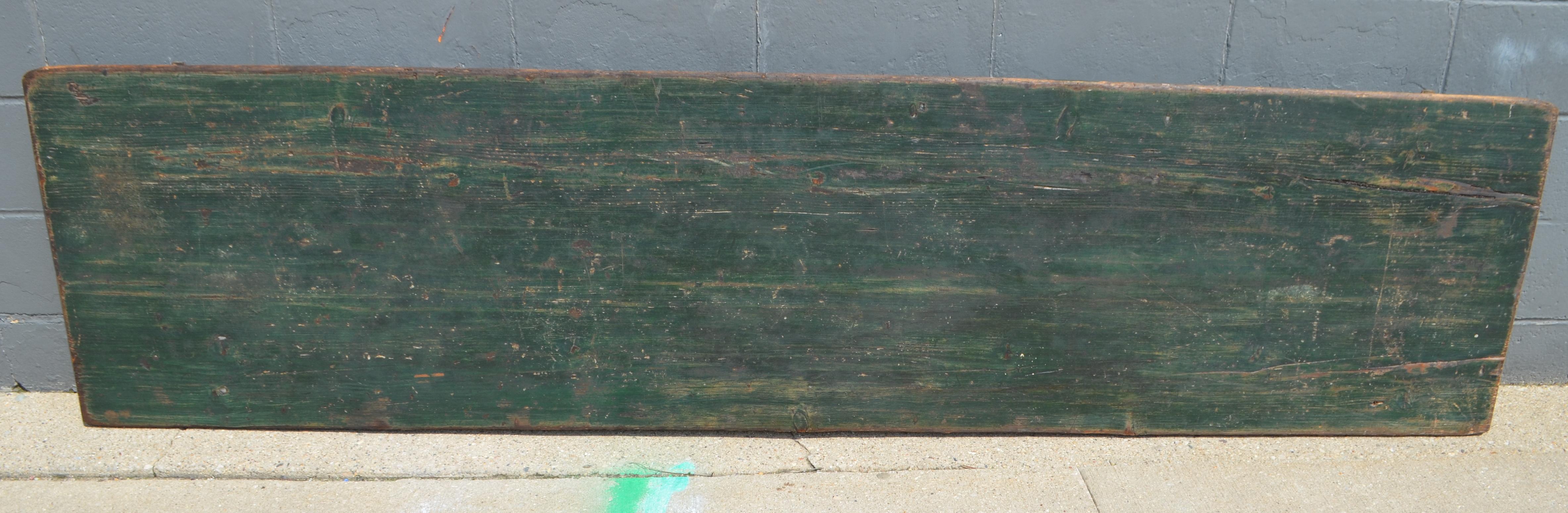 Work Harvest Table from France on Sawhorse Legs, Primitive with Painter Patina For Sale 2