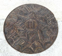 Work of Folk Art circa 1900-1930, Charming Gueridon Made of Wood and Wood Inlay