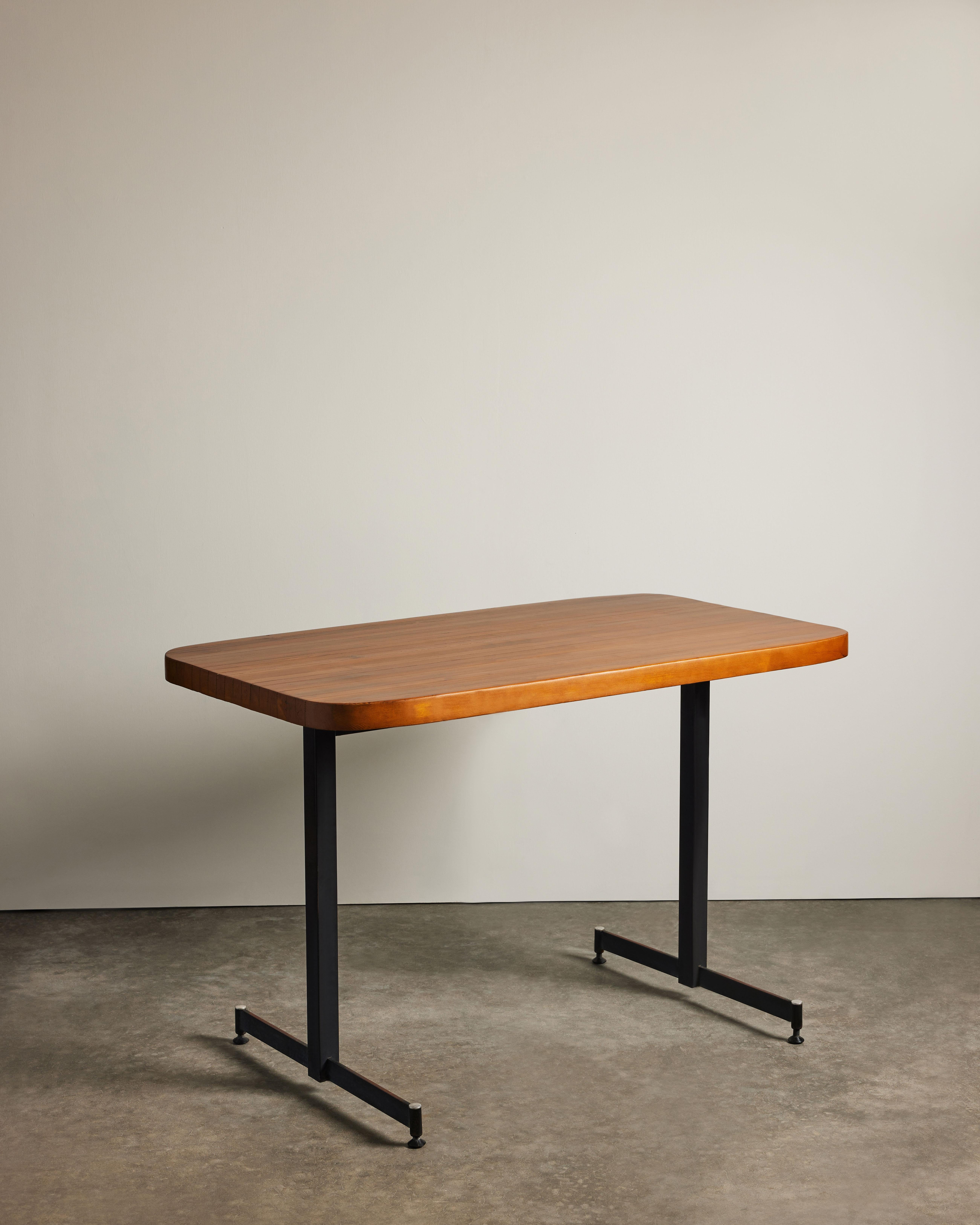 Beautifully restored working surface with a low-profile base. Quintessentially Perriand and expertly crafted.