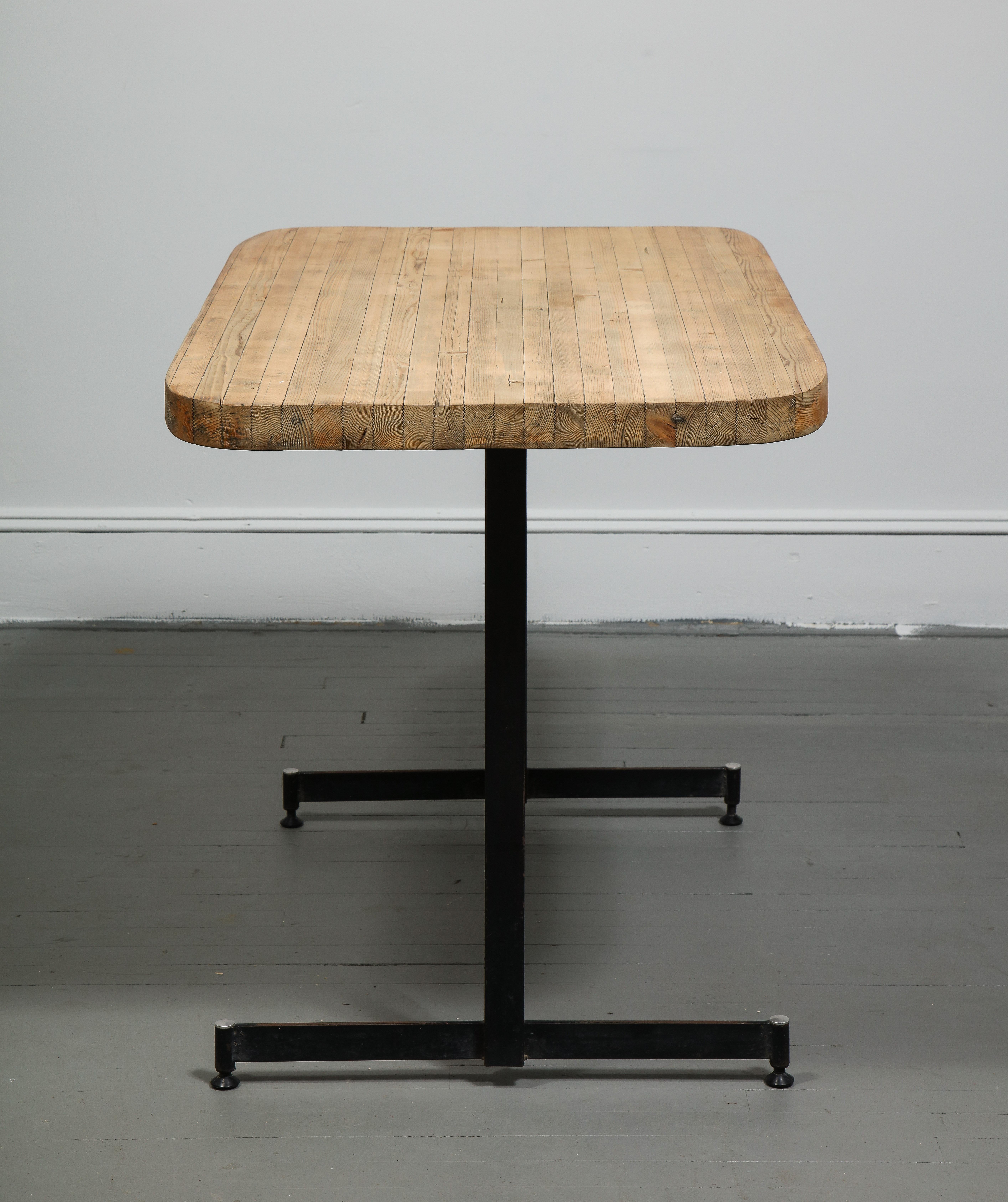 Metal Pine Work Table Attributed to Charlotte Perriand, France, c. 1960s For Sale