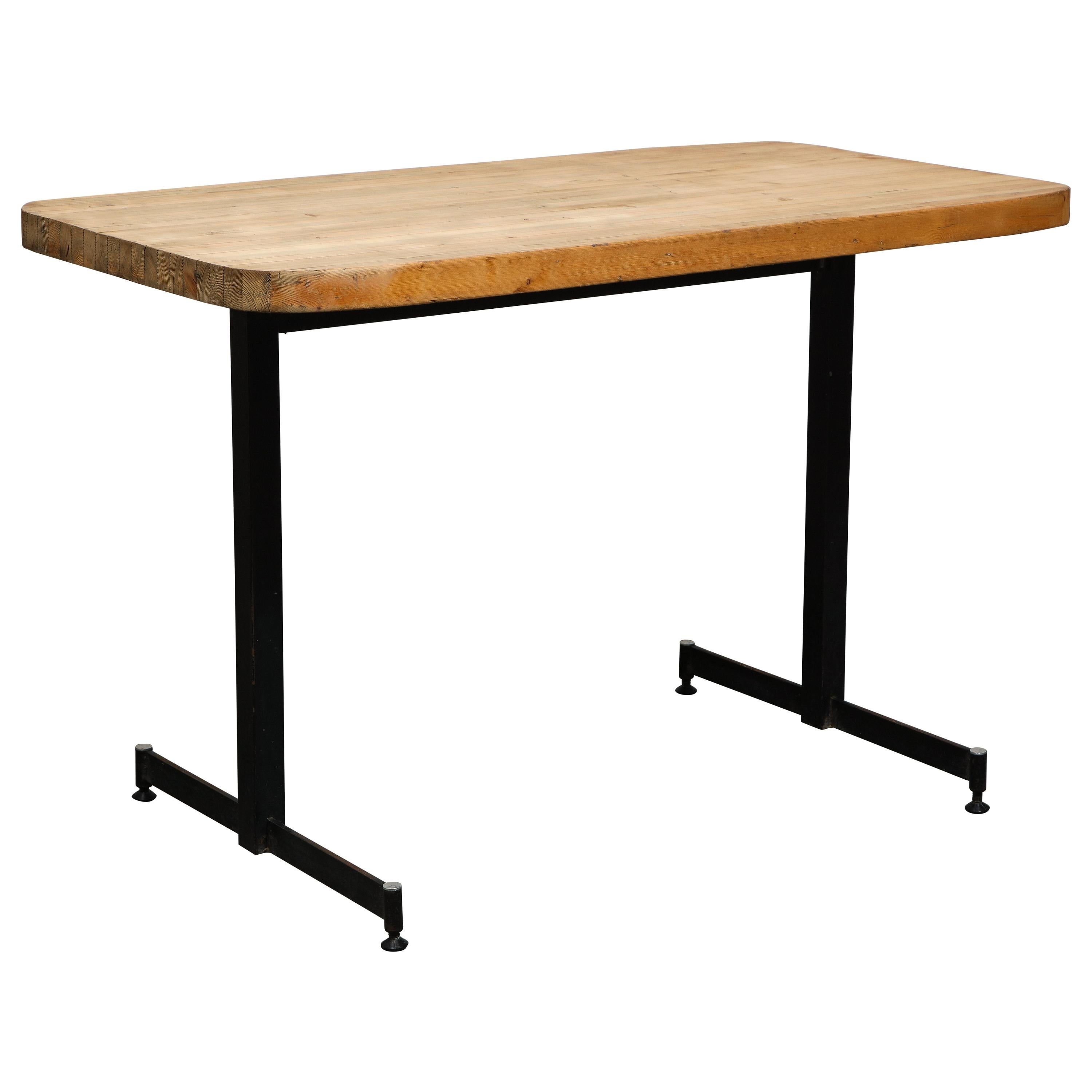 Pine Work Table Attributed to Charlotte Perriand, France, c. 1960s For Sale