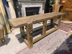 Mesa de trabajo, banco de carpintero de madera maciza, Italia