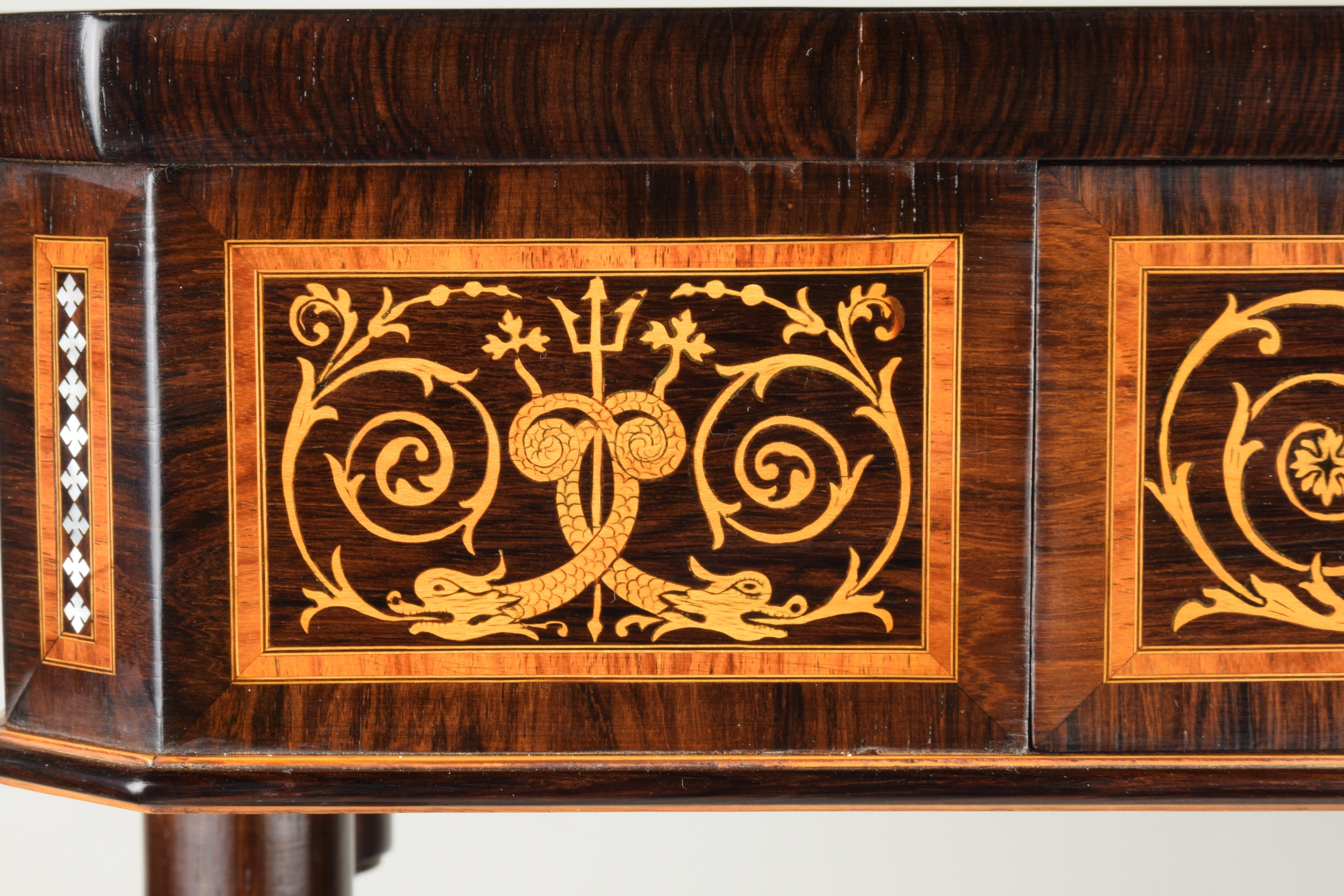 Mesa de trabajo, Ebanistería Florentina, hacia 1850 en venta 6