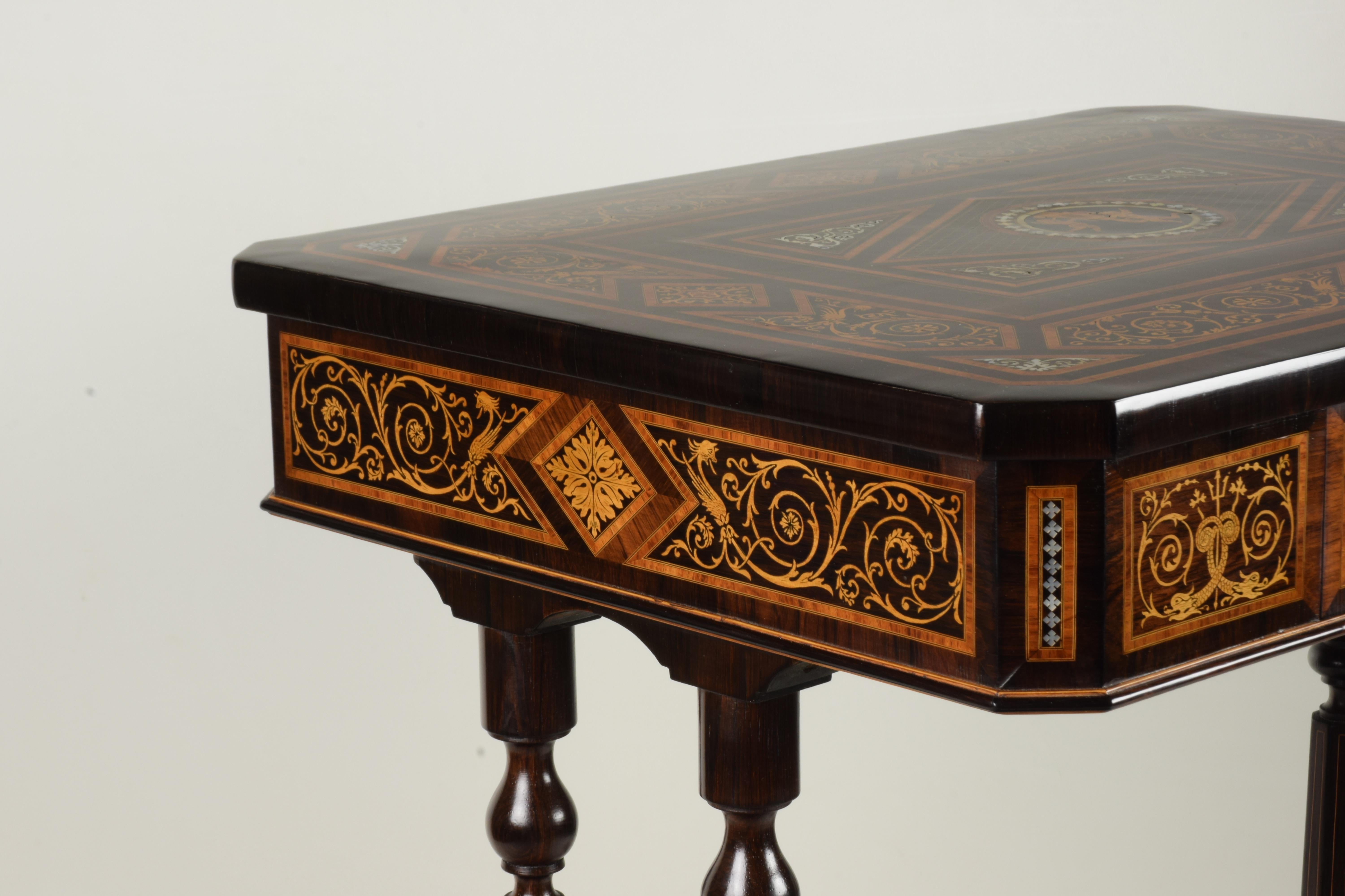 Italian Work Table, Florentine Cabinetry, circa 1850 For Sale