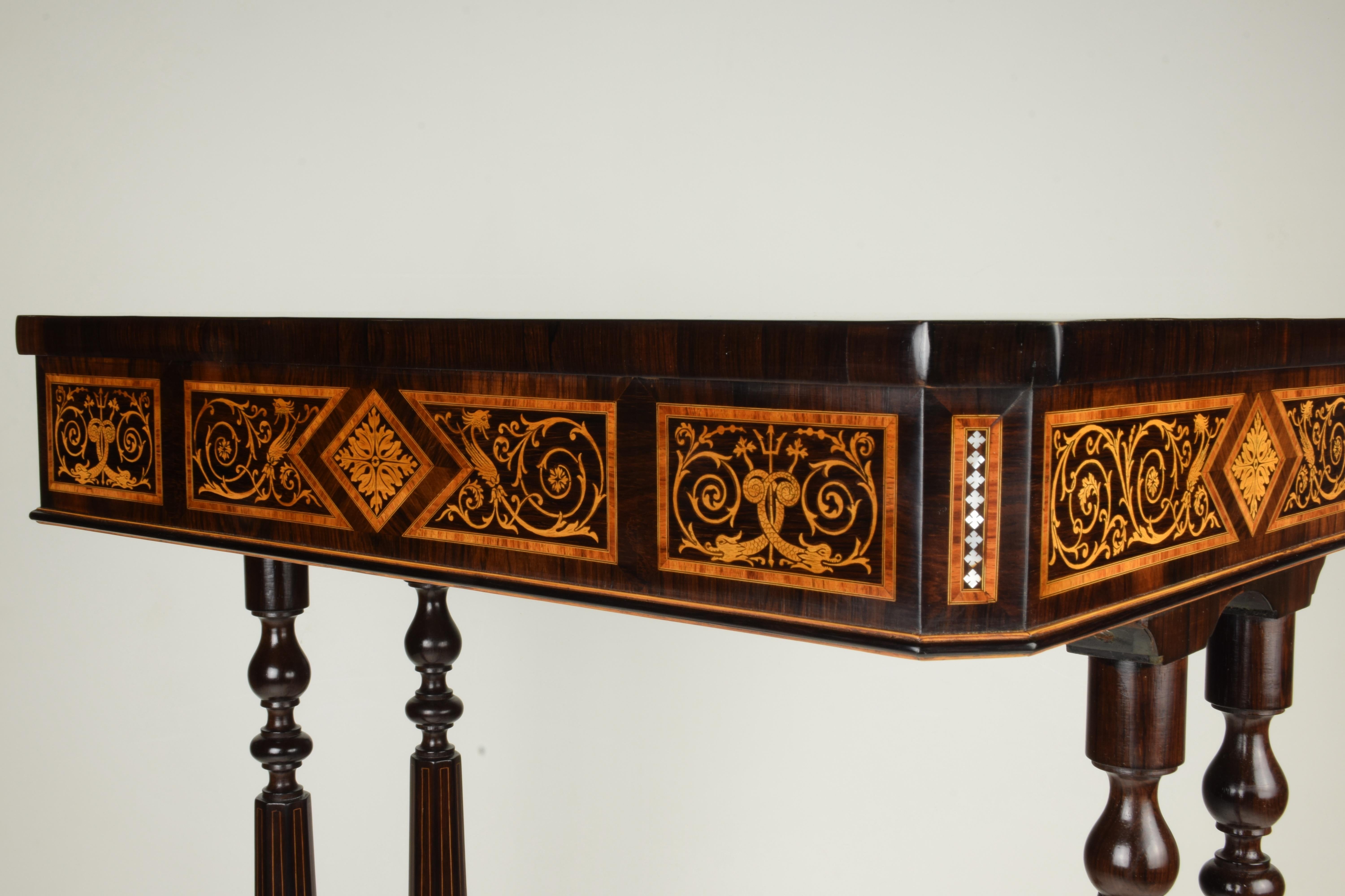 19th Century Work Table, Florentine Cabinetry, circa 1850 For Sale