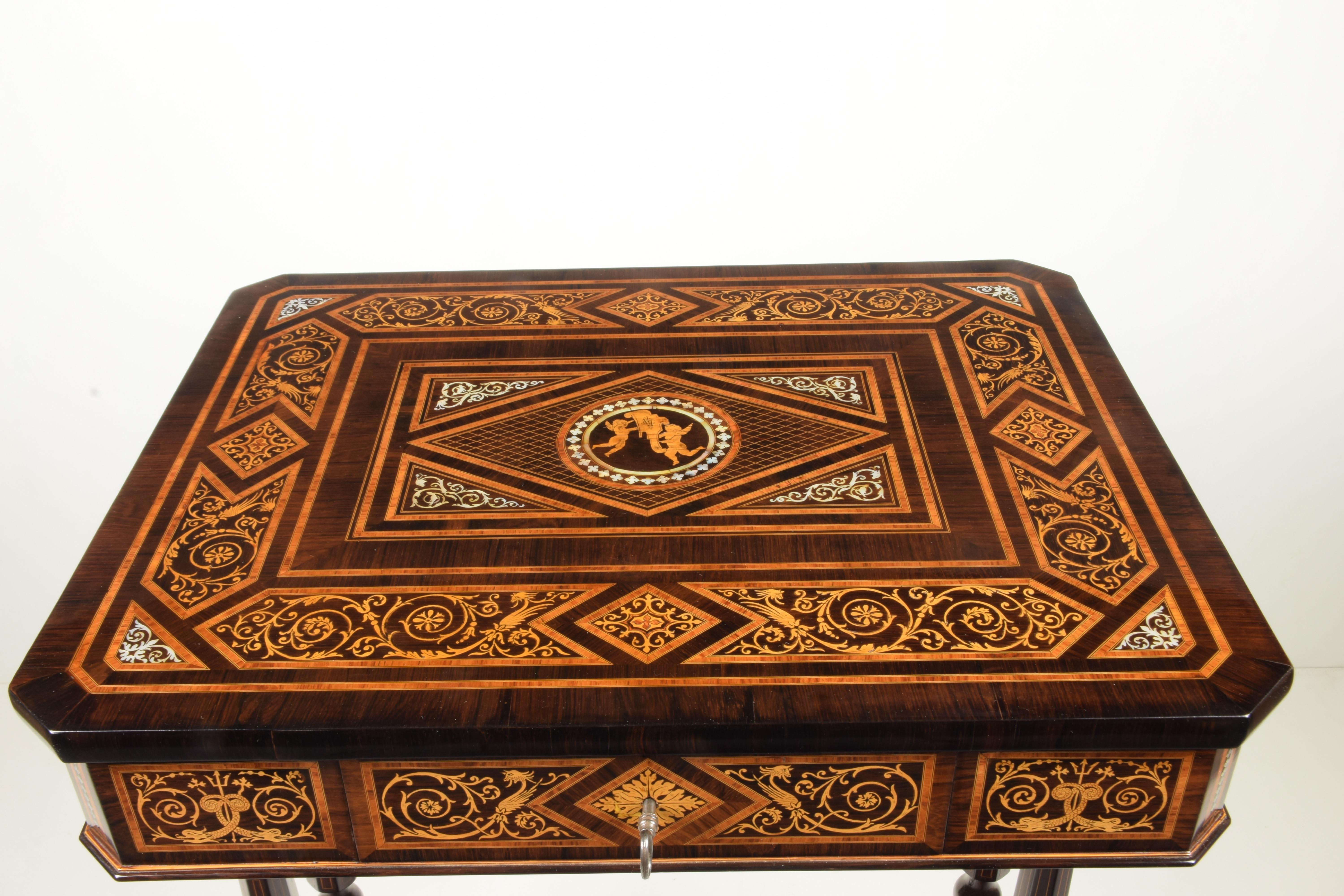 Ebony Work Table, Florentine Cabinetry, circa 1850 For Sale