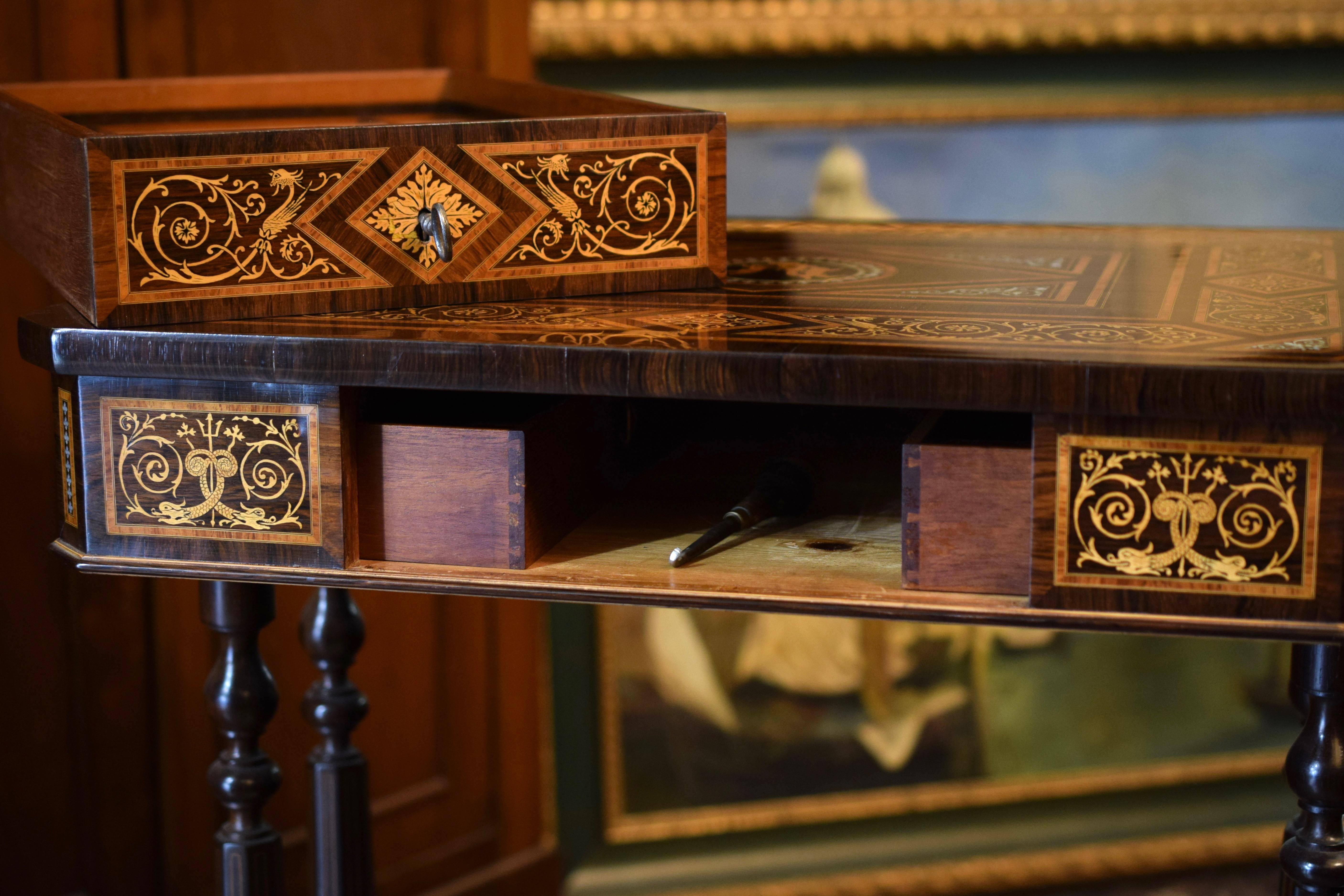 Work Table, Florentine Cabinetry, circa 1850 For Sale 11