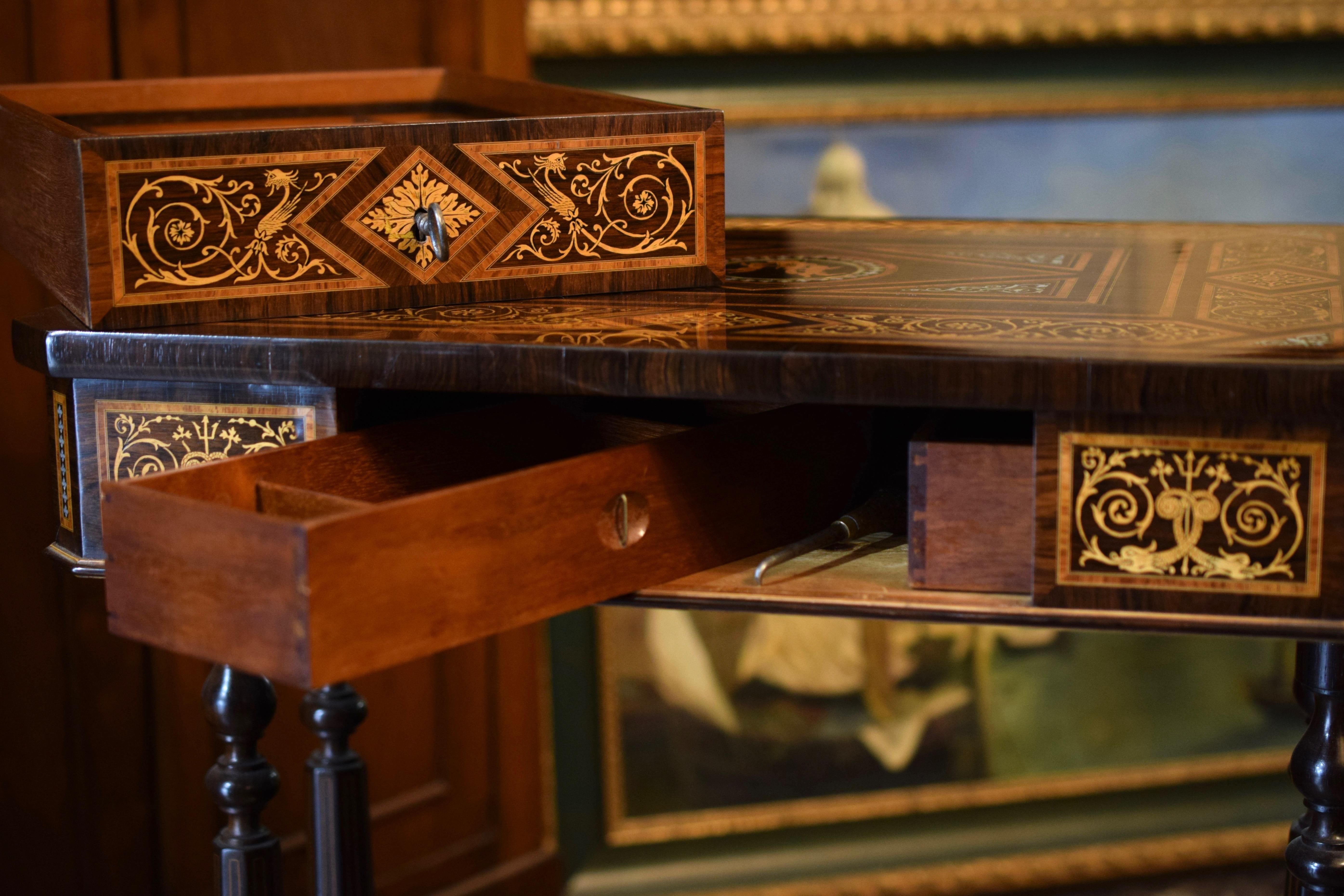 Work Table, Florentine Cabinetry, circa 1850 For Sale 12