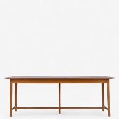 Work table with teak table top attributed to Thorald Madsen
