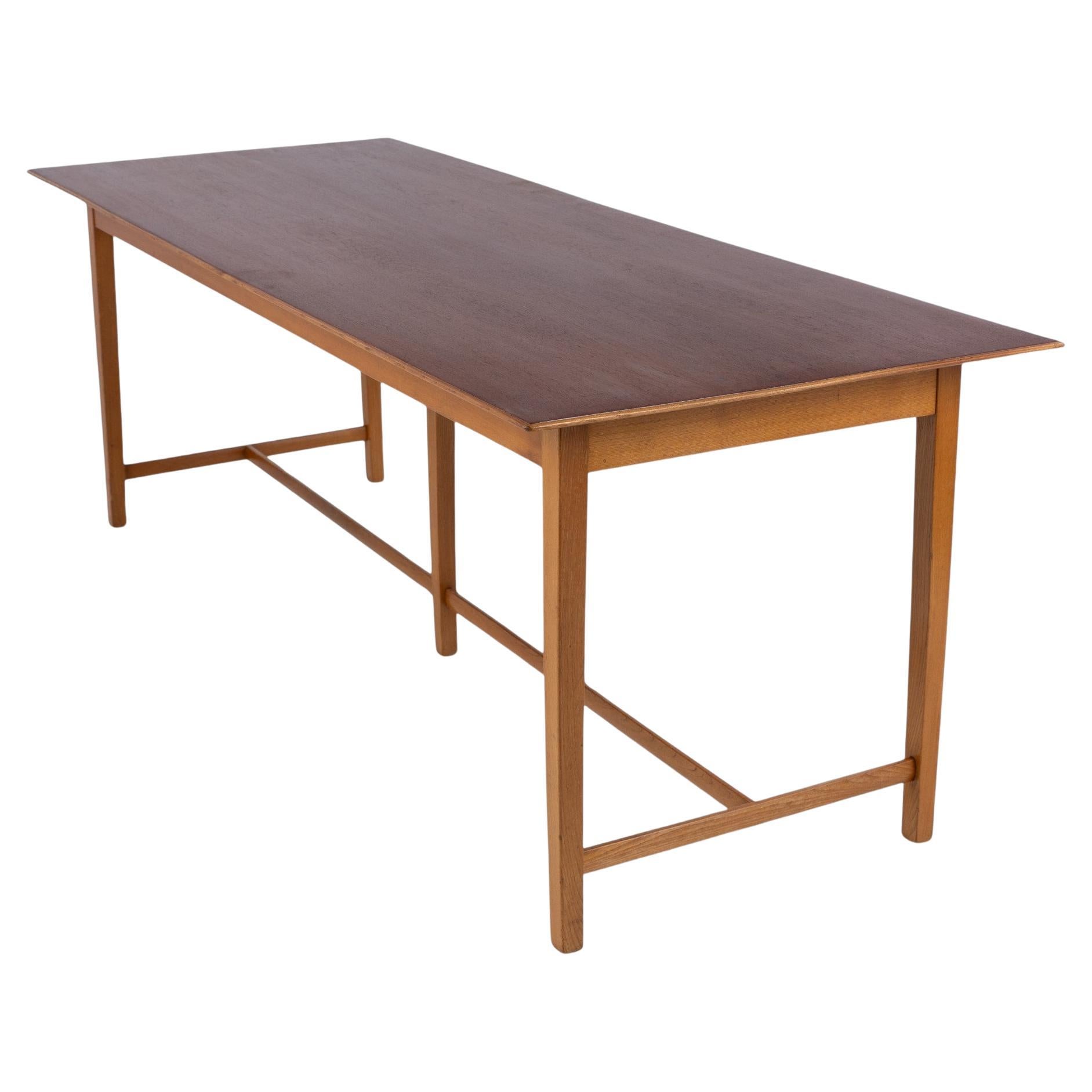 Table de travail avec plateau en teck attribuée à Thorald Madsen en vente