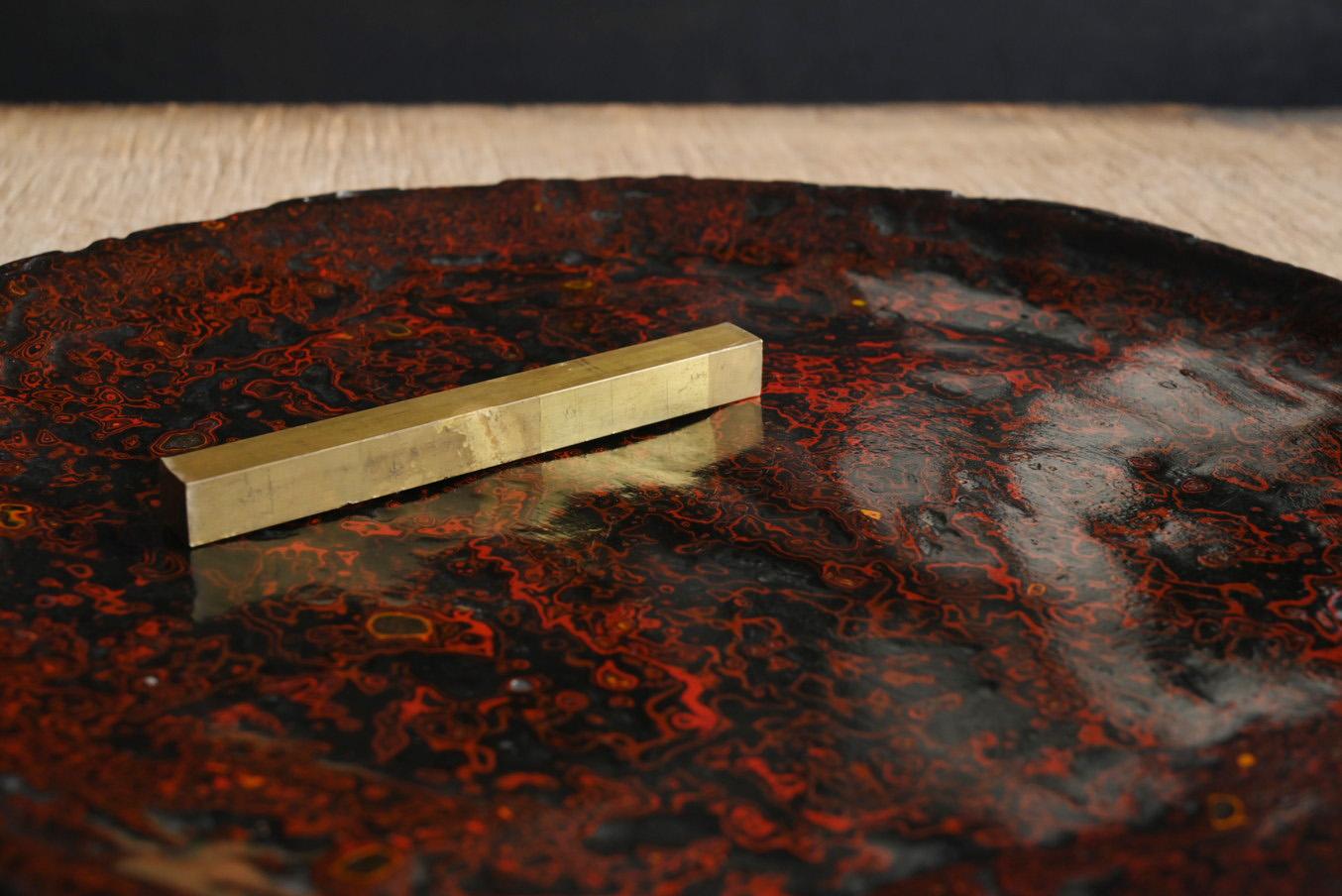 Work tray used by Japanese lacquerware craftsmen/1900-1960/Beautiful marble patt For Sale 4