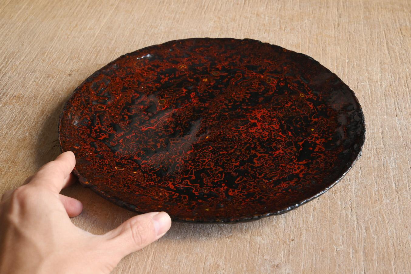 Work tray used by Japanese lacquerware craftsmen/1900-1960/Beautiful marble patt For Sale 8
