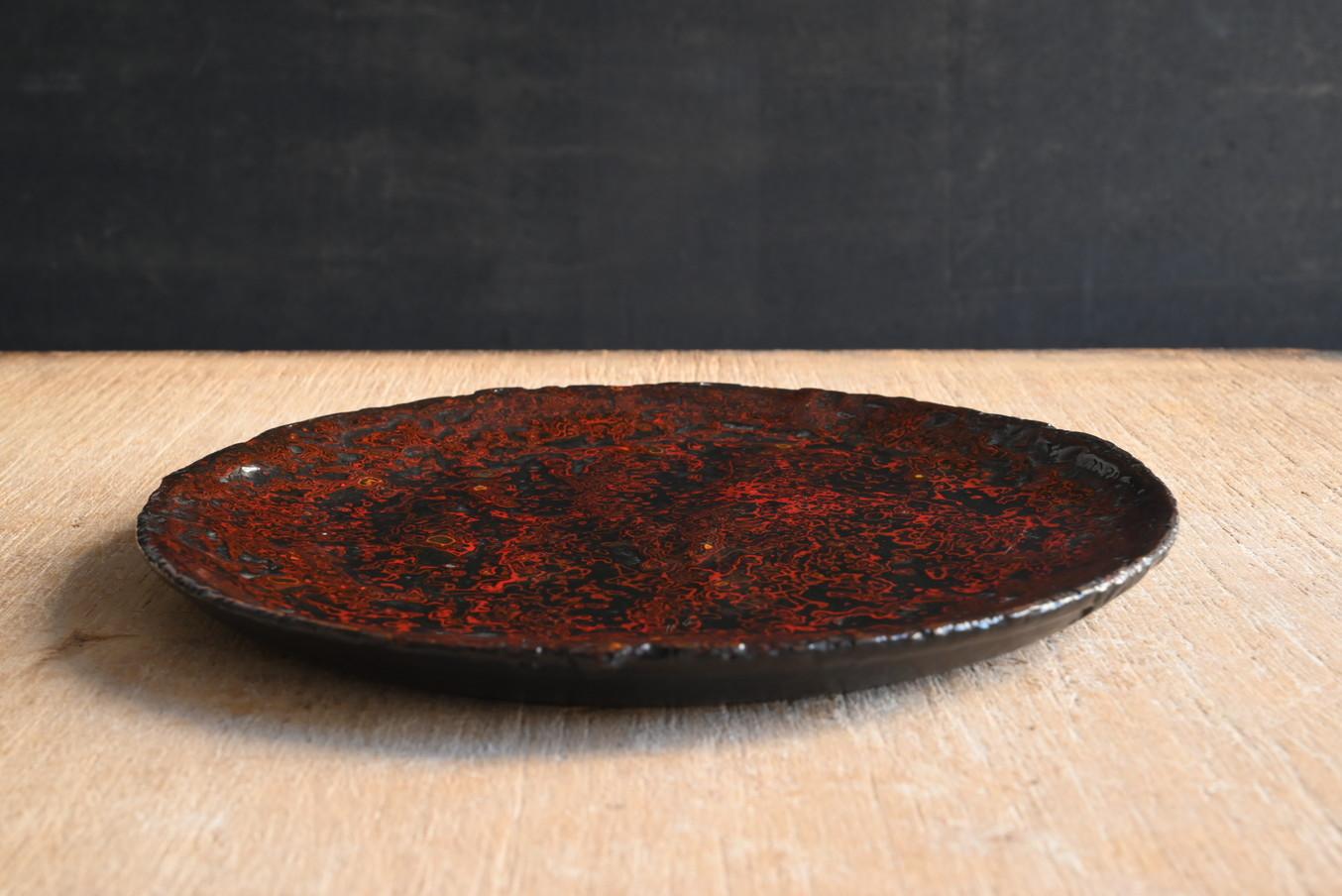 20th Century Work tray used by Japanese lacquerware craftsmen/1900-1960/Beautiful marble patt