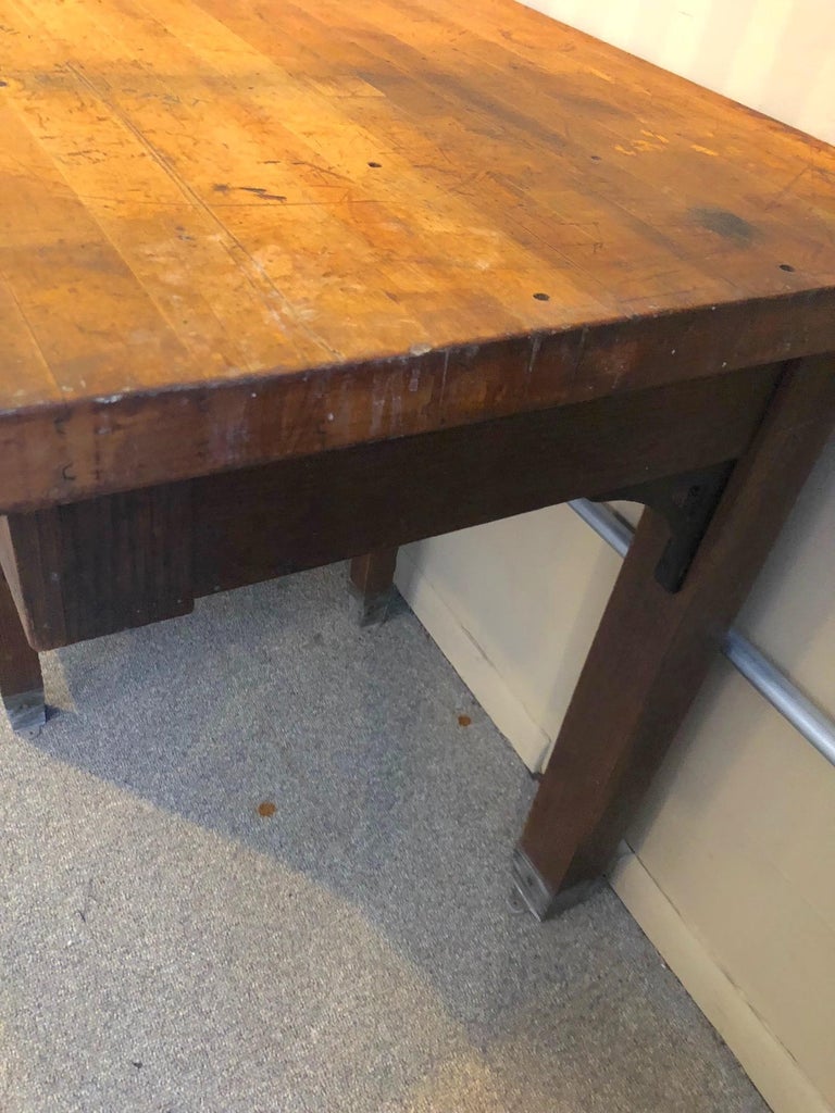 Workbench, Island, Desk of Oak, Butcher Block Top, School 