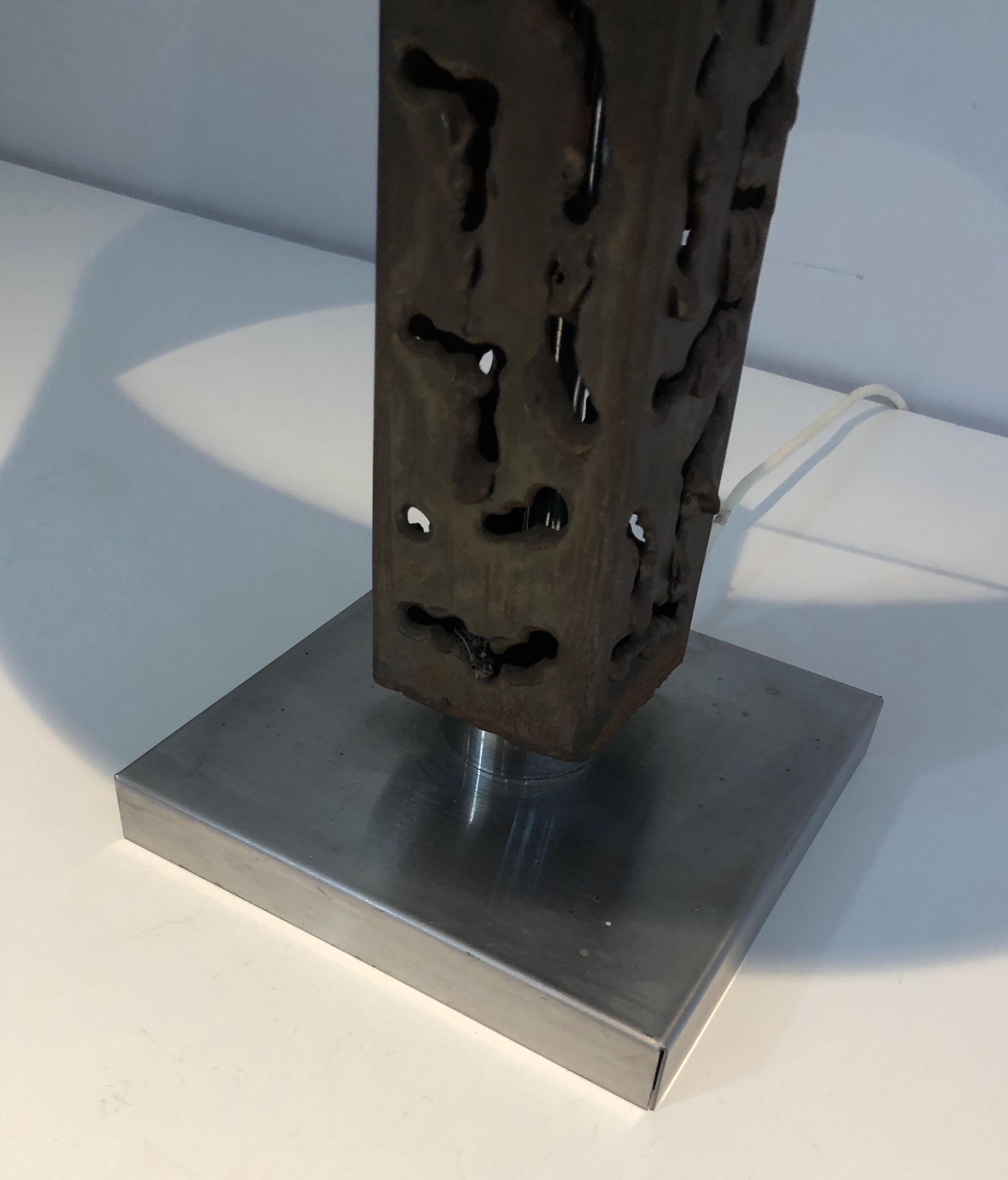 Worked Steel Design Table Lamp For Sale 3