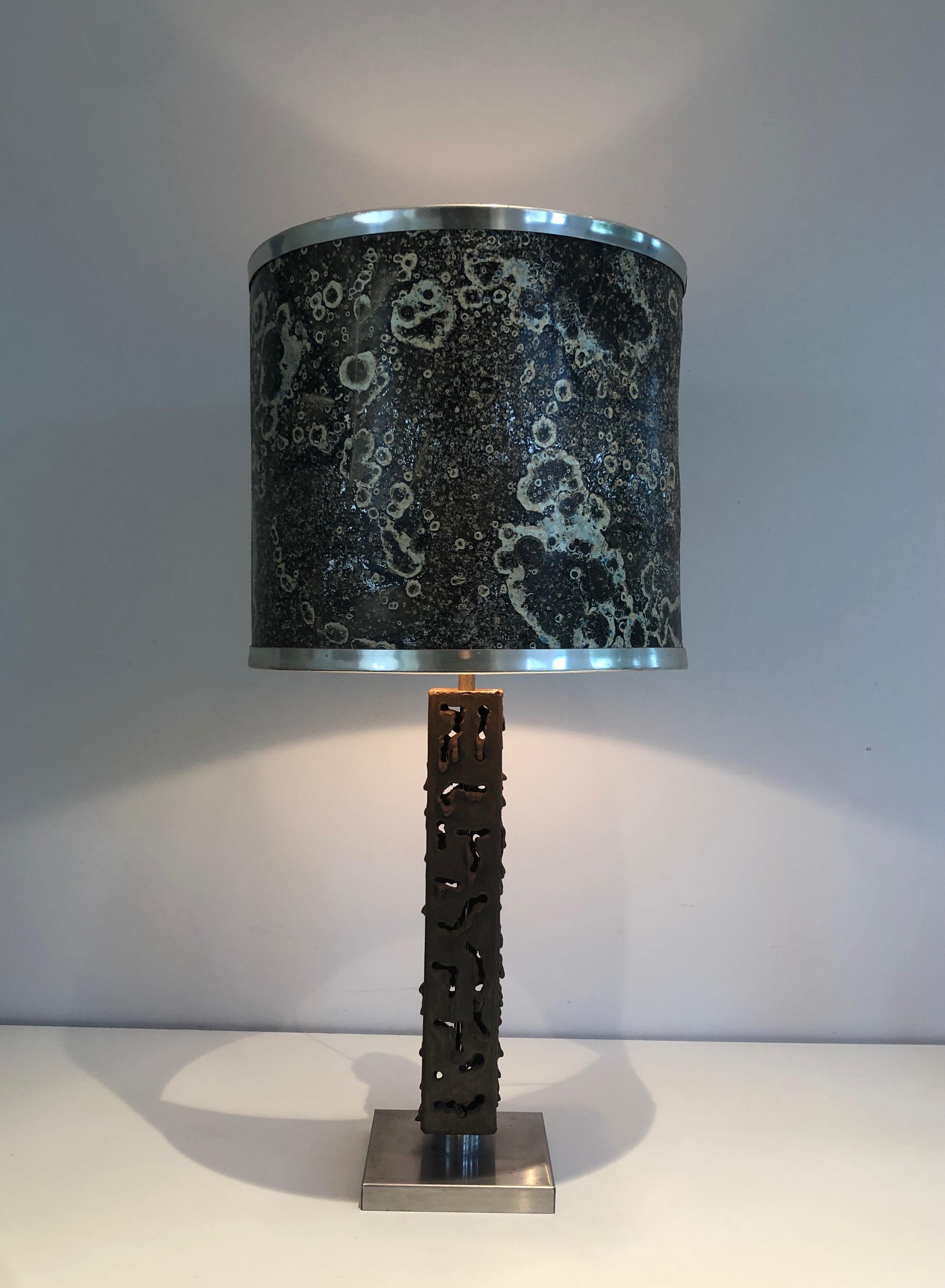 Worked Steel Design Table Lamp, French Work, circa 1970 For Sale 10