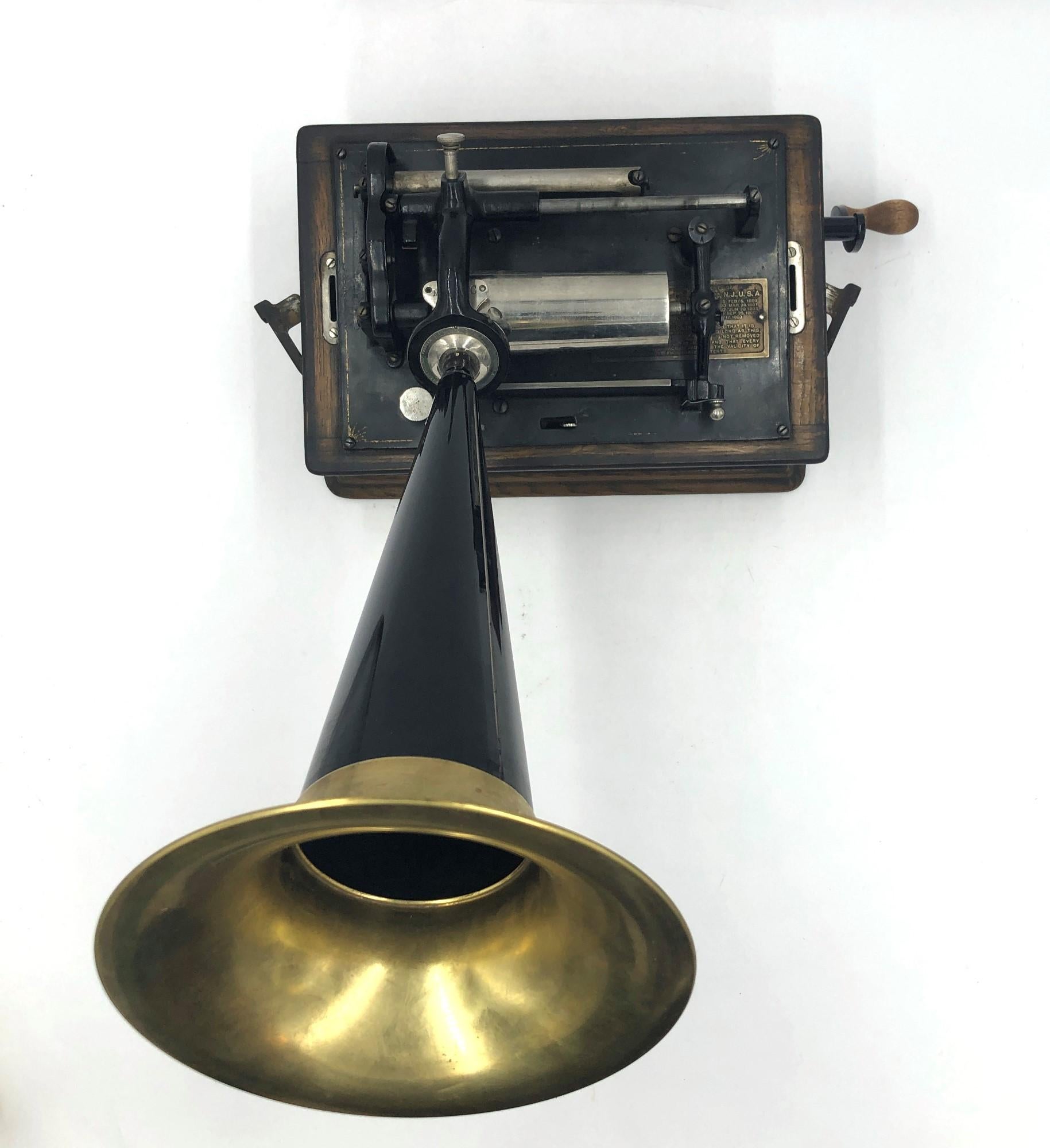 Working 1903 Edison Standard Cylinder Phonograph Manual Hand Crank 6