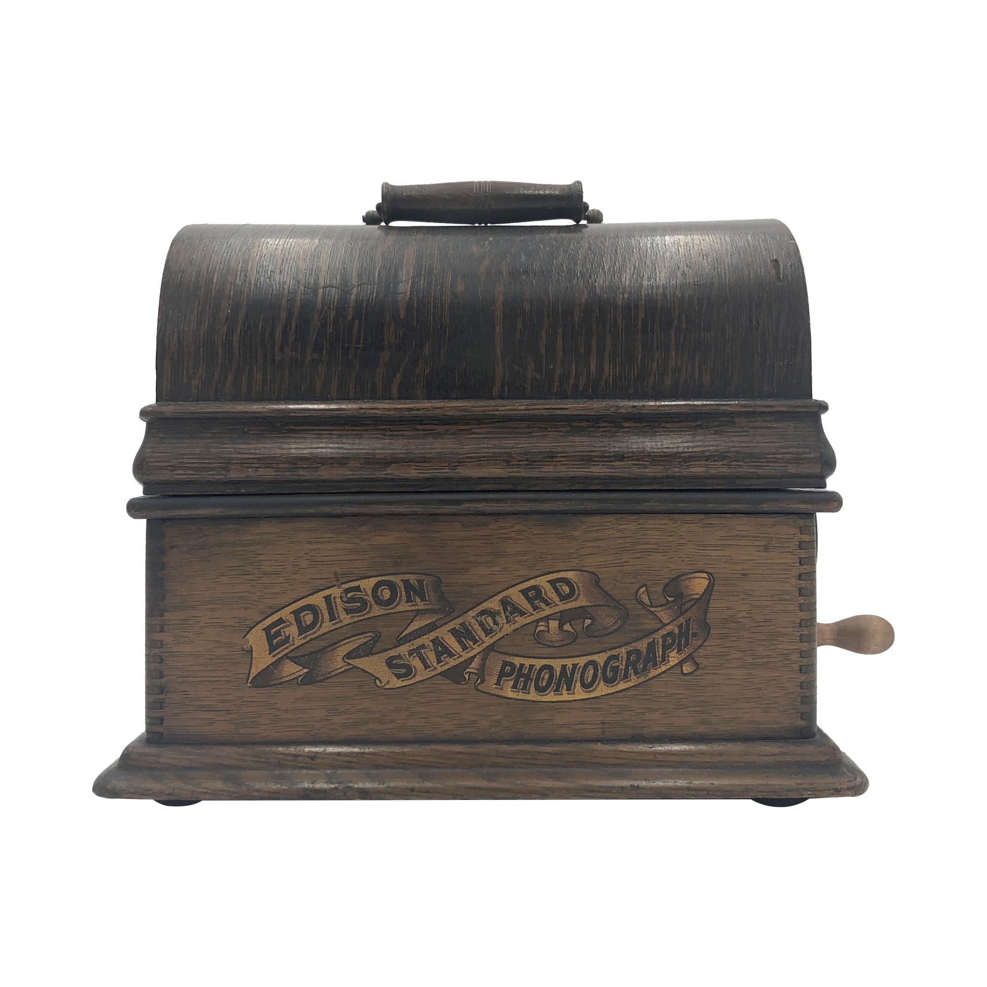 Working 1903 Edison Standard Cylinder Phonograph Manual Hand Crank In Good Condition In New York, NY