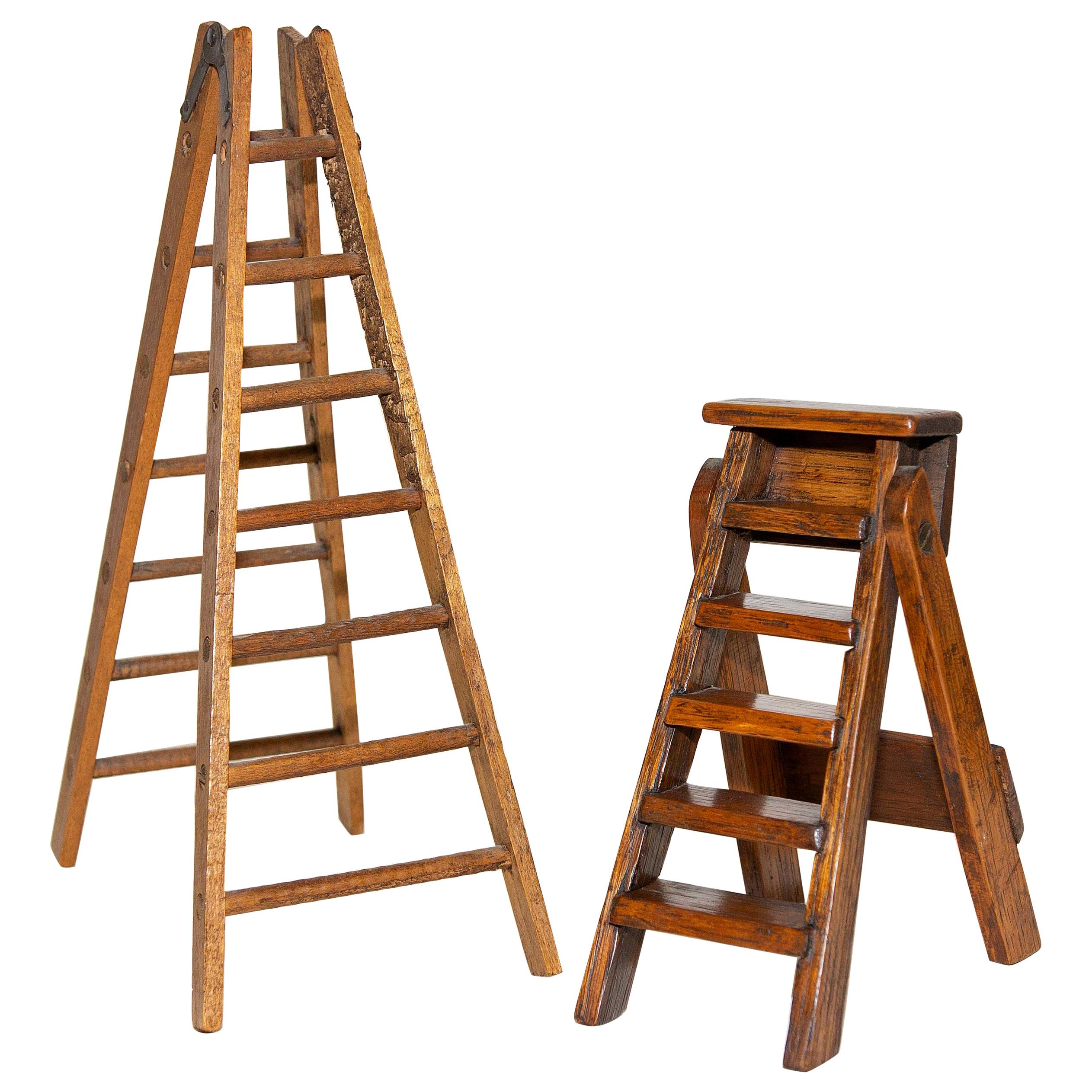 Working Antique Folding Ladder Salesman Samples