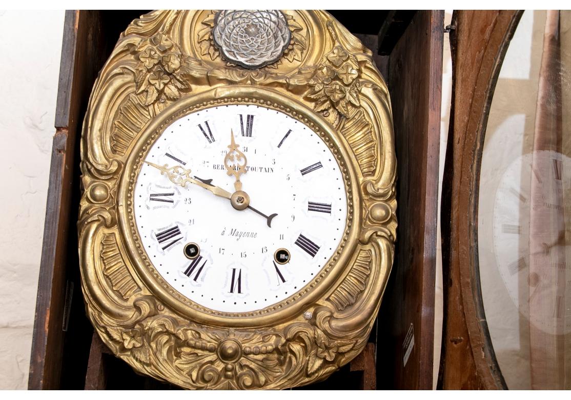 19th Century Working French 19th C. Comtoise Morbier Tall Case Clock By Bernard To For Sale