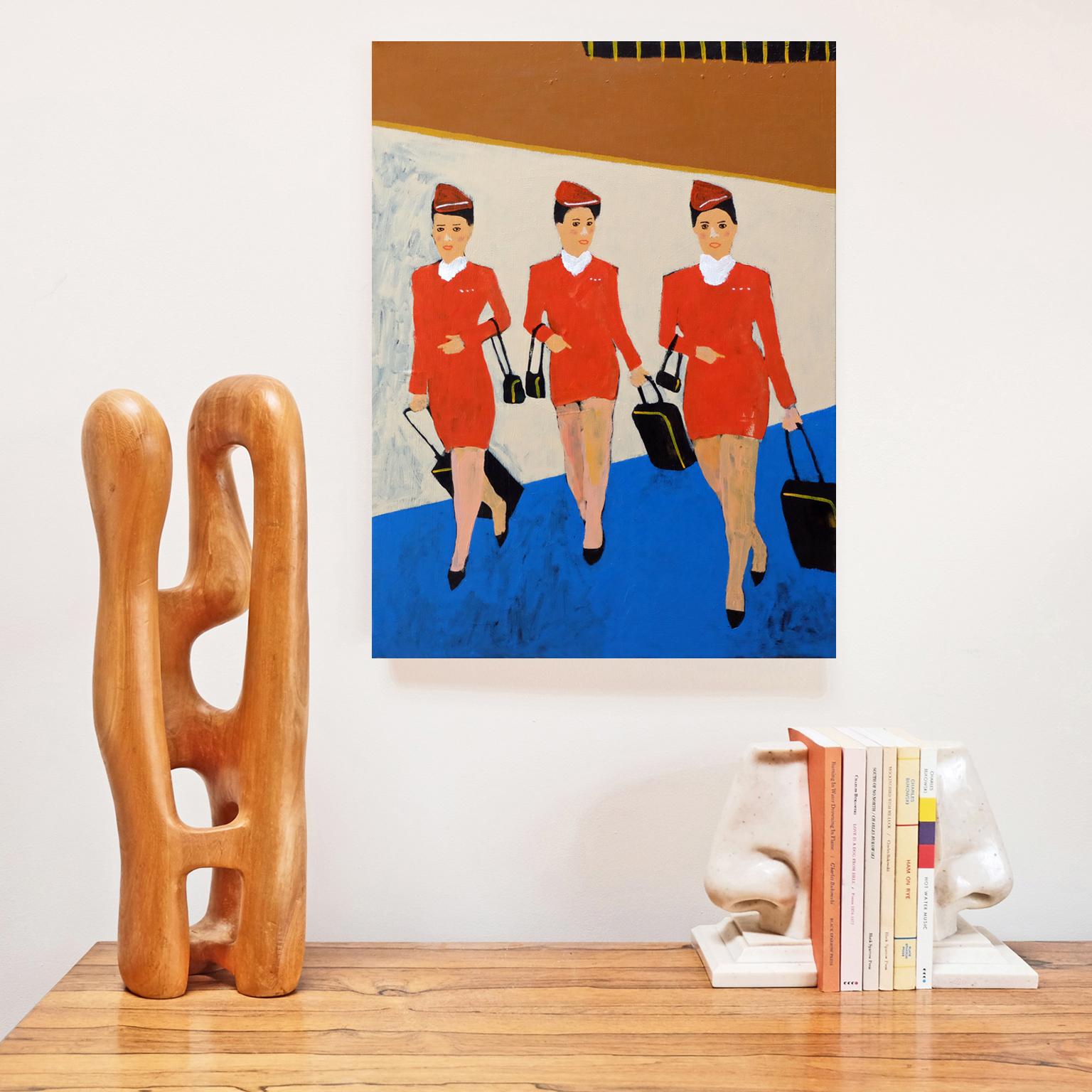 English 'Working Girls' Portrait Painting by Alan Fears Pop Art For Sale