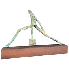 Vintage Working Man Bronze Sculpture by Josep Bofill