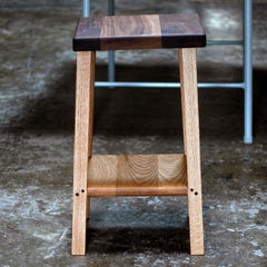 Workman Solid Oak and Walnut Bar Stool