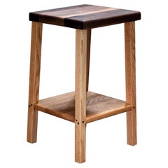 Tabouret de bar Workman en chêne massif et noyer