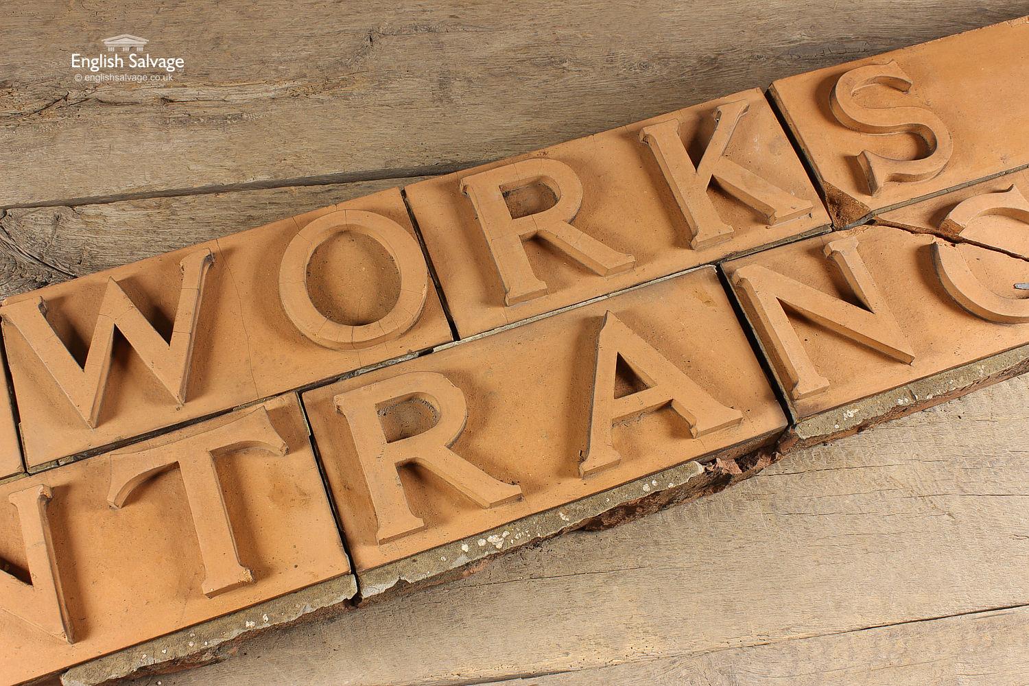 Works Entrance Terracotta Factory Wall Plaque, 19th Century In Good Condition For Sale In London, GB
