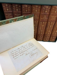 Works of Alexandre Dumas with Author's Handwritten and Signed Note, 8-Vols