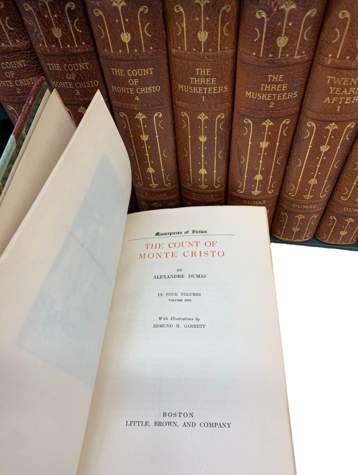 Works of Alexandre Dumas with Author's Handwritten and Signed Note, 8-Vols In Good Condition In Colorado Springs, CO