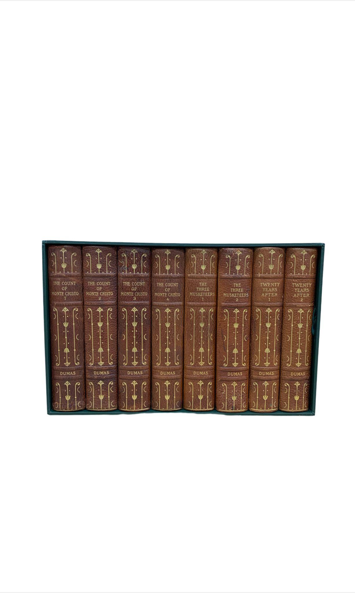 Late 19th Century Works of Alexandre Dumas with Author's Handwritten and Signed Note, 8-Vols